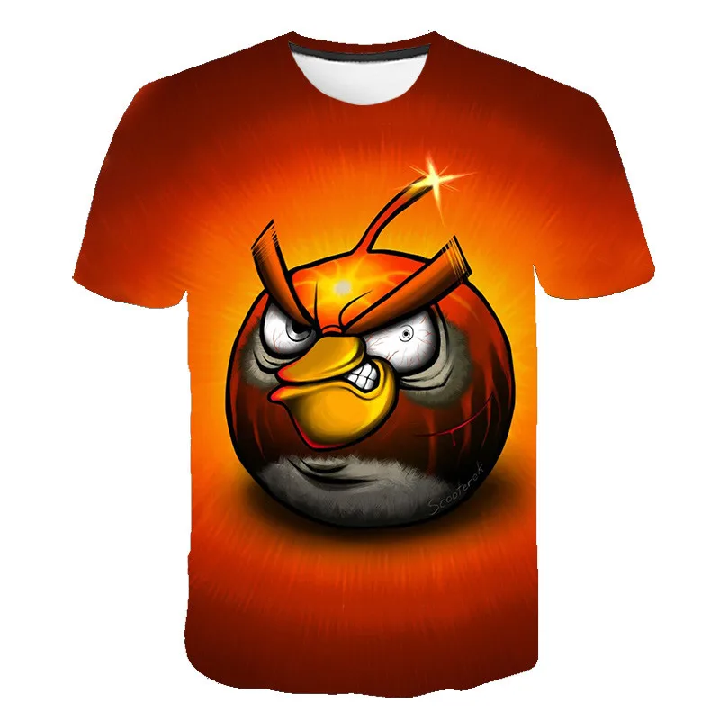 

The Angry Birds T shirt New Fashion Men's T-shirt Game 3d Print Loose T-shirts Short Sleeve Men Oversized T-shirt Hot Sell tees