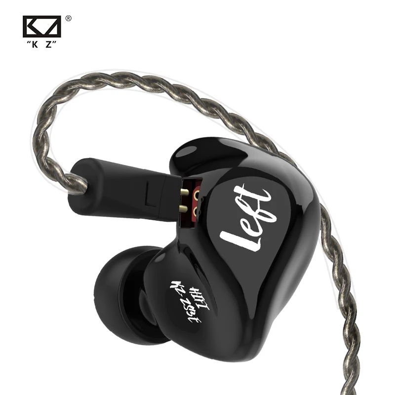 Наушники-вкладыши KZ ZS3E черные динамические Hi-Fi стереонаушники спортивные