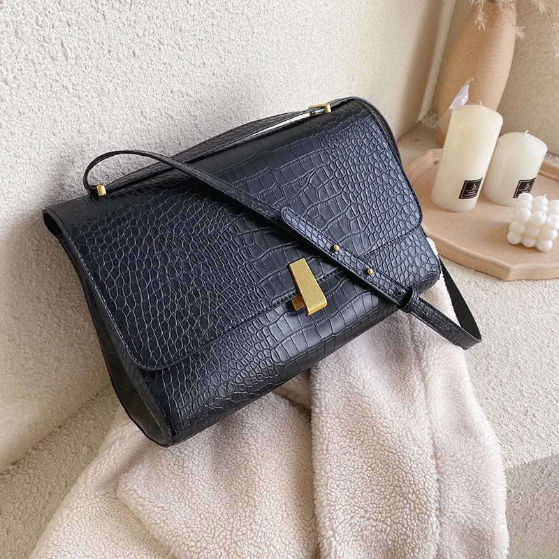 Женская кожаная сумка через плечо высокого качества с узором женская