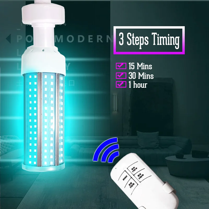 

E27 60W Led UV germicidal Light lamp sterilizer Killing Virus Mite Bacteria disinfectant