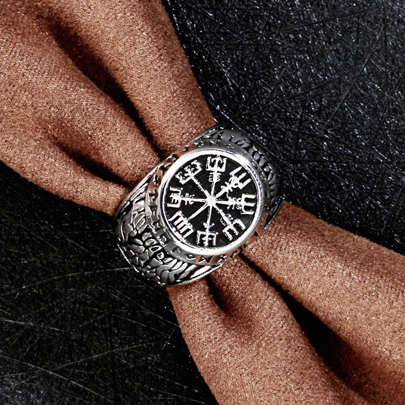 Винтажное кольцо с логотипом Викинг один из нержавеющей стали компасом мужское