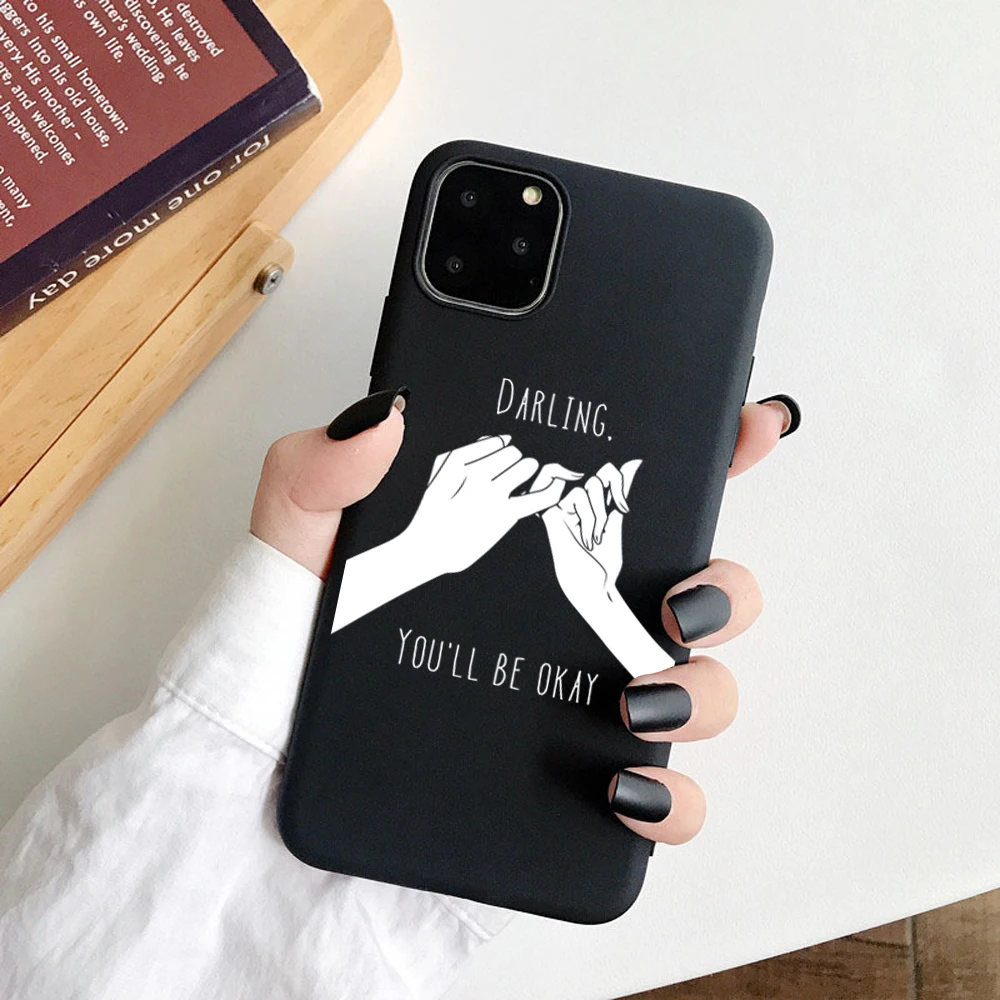 01 Чехол для телефона с милым принтом для влюбленных iphone 7, 8 Plus, X, 5S, SE, чехол для iphone 6 Plus, XR, XS Max, 11Pro, матовый мягкий чехол - Цвет: 01