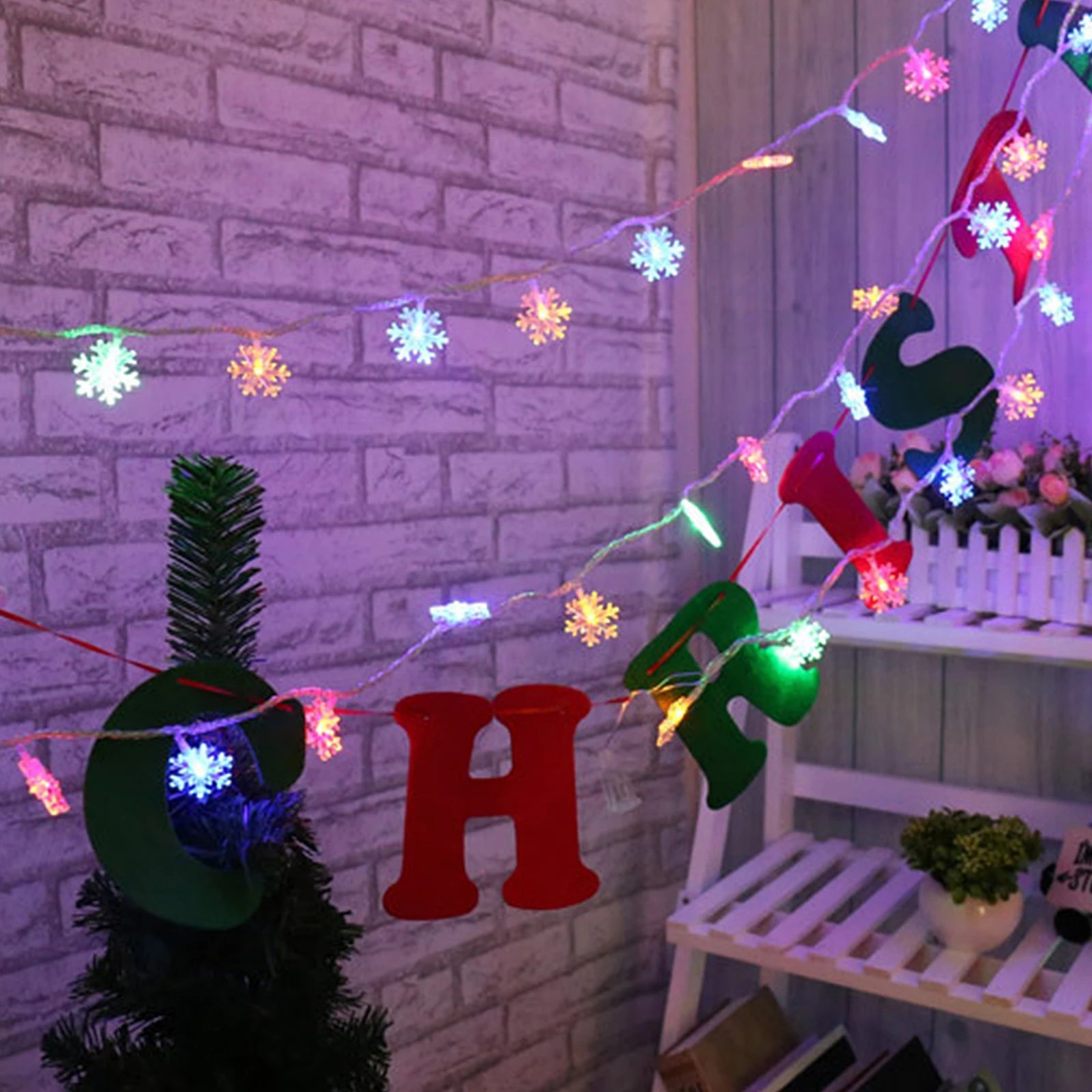 

Christmas Led Light Christmas Snow Shape String Lights Snow Lights Christmas Tree Decorations For Christmas Chain Lights