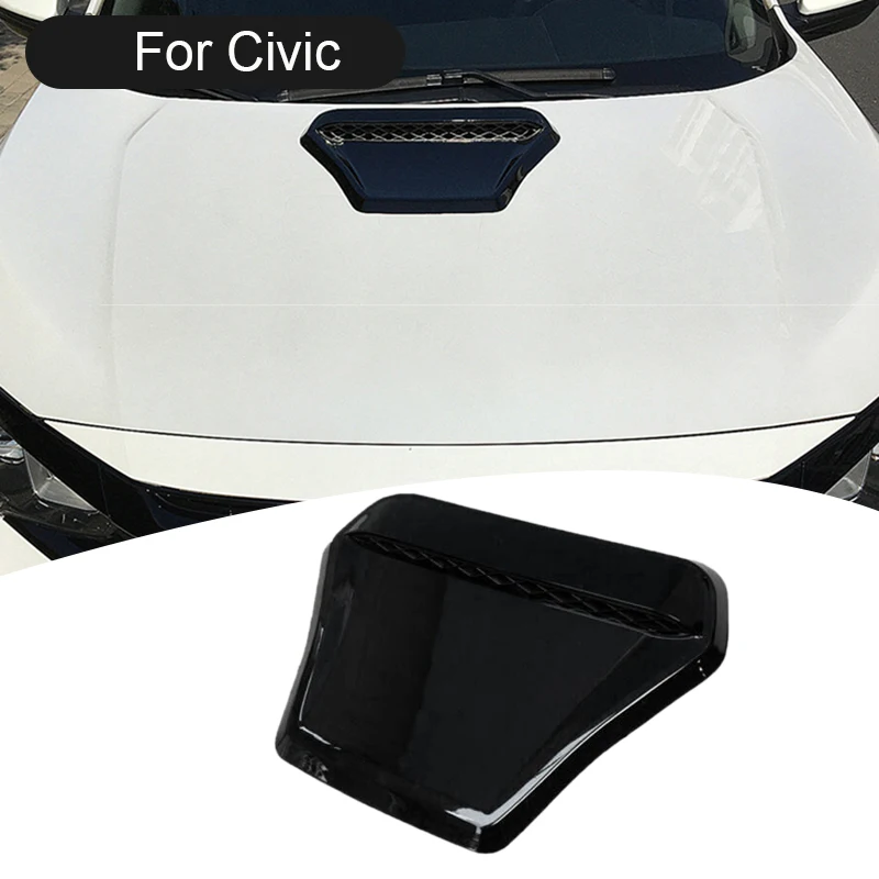 ABS Bright Black Engine Hood Air Outlet Vent Frame Cover Trim Car Styling for Honda Civic Hatchback/Sedan 2016-2020 | Автомобили и