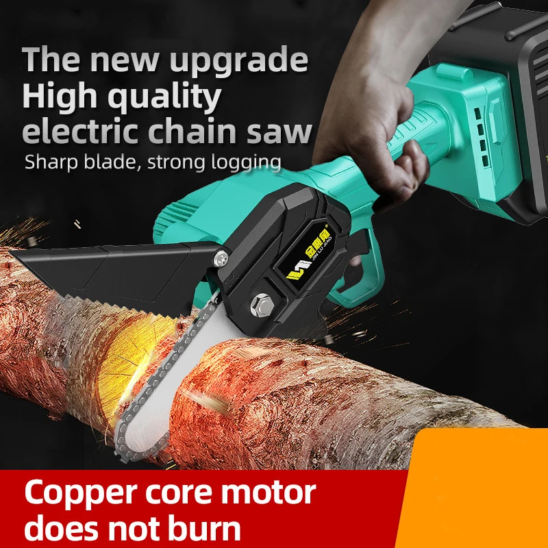 

4in/6in Mini Electric Saw Chainsaw 24V Cordless For Fruit Tree Woodworking Garden Tools With Batterys Hand Held Wood Cutters