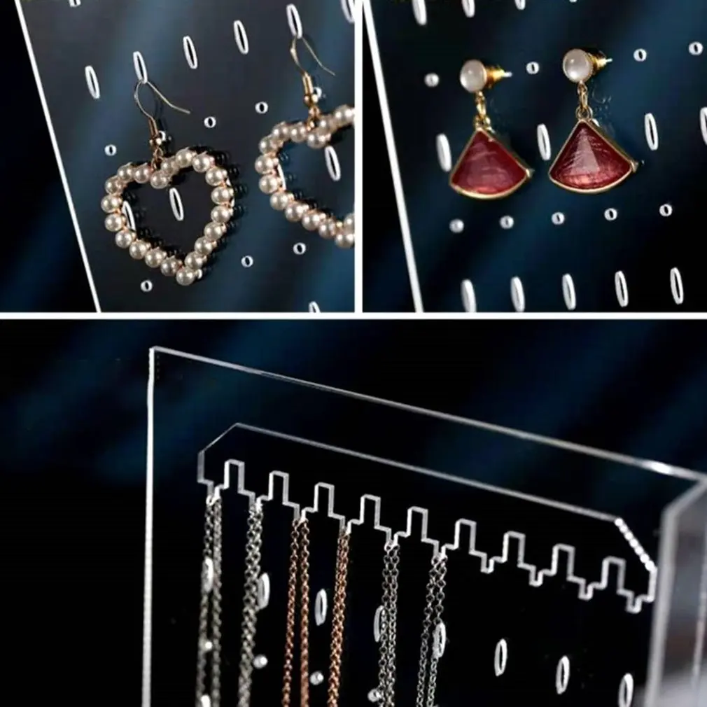 

Multifunctional Earrings Transparent Storage Box Home Jewelry Necklace Jewelry Dustproof Storage Rack Jewelry Display rack