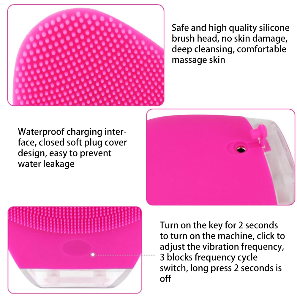Мини электрическая щетка для мытья лица акустический Вибрационный массажер