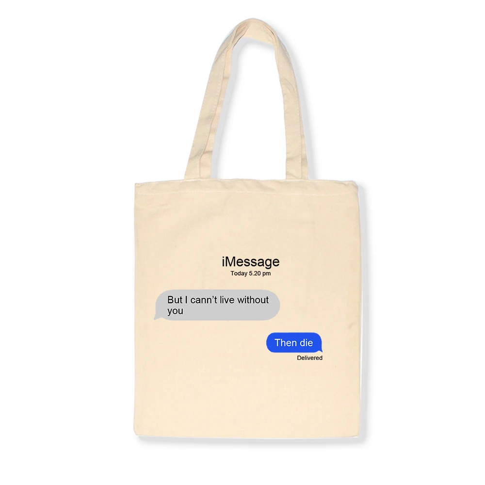 Женская тканевая сумка-шоппер To Be A Nice из хлопка многоразовая с принтом