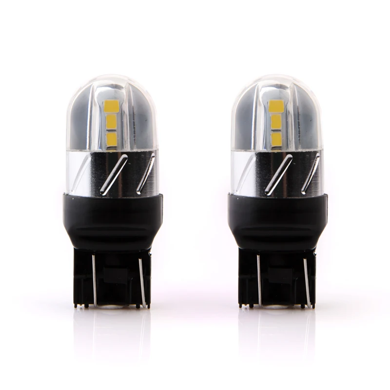 2x Led T20 7443 W21/5 w 3030 6SMD 4W Автомобильный светильник, светодиодный сигнал поворота, Тормозная лампа, задний фонарь, авто COB 12V