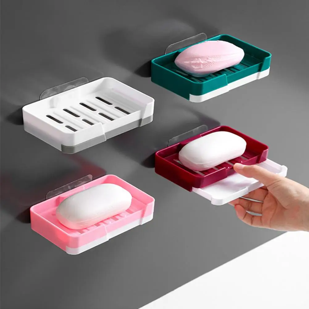 

Soap Box Punch Free Good Load Capacity Plastic Soap Holder with Water Tray for Home