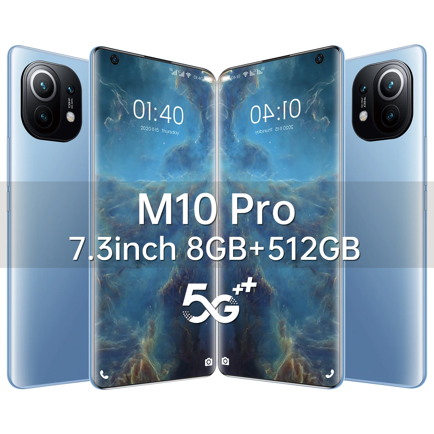 

New Arrival 2021 Andriod Phone M11 Pro 7.3 Inch Smartphones Digging Screen 10 Core 5G 12GB+512GB Face Fingerprint ID 32+64MP