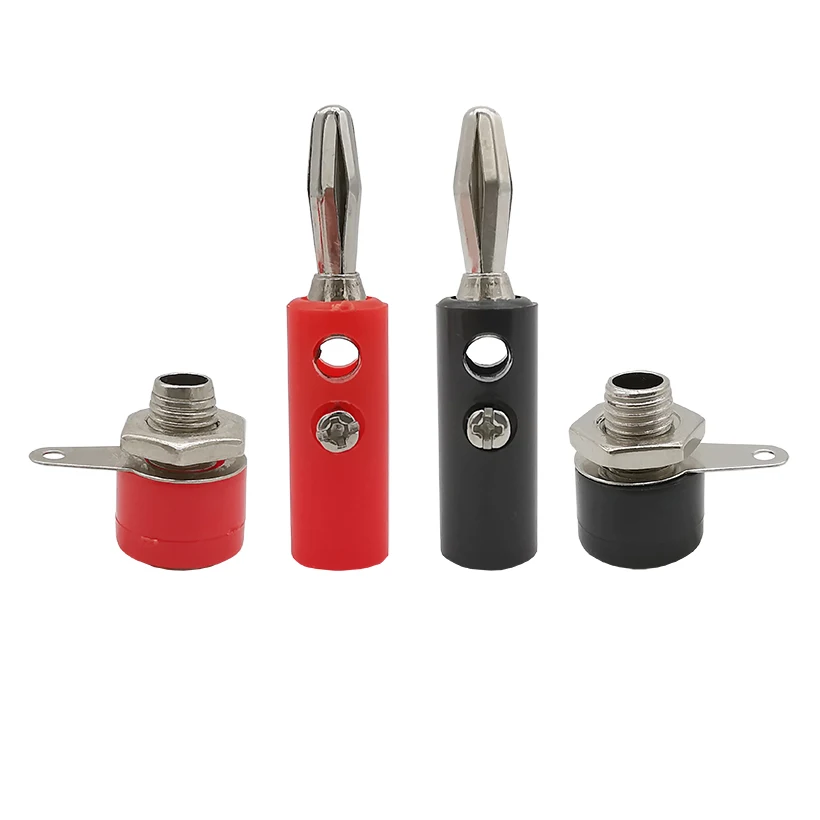 2 шт./компл. 4 мм набор вилок типа банан + гнездовых разъемов папа мама клемма