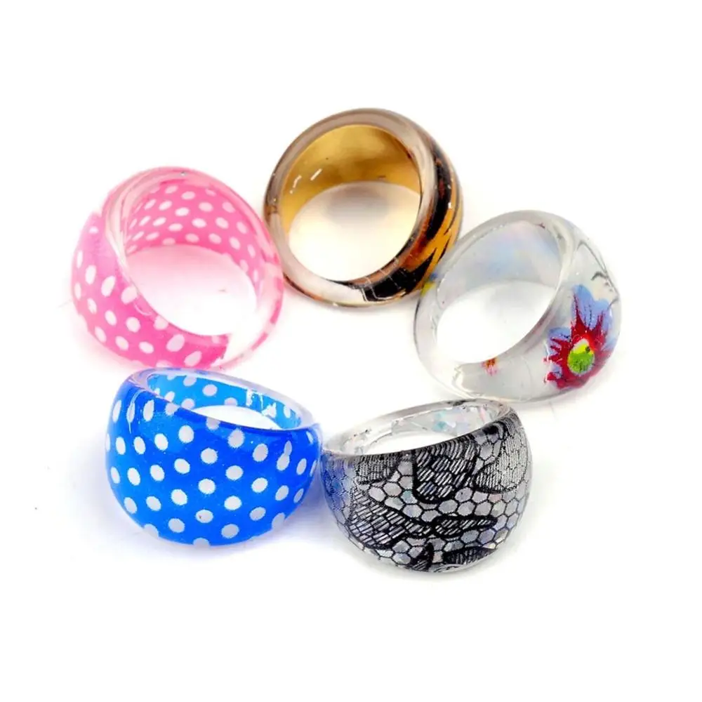 Детские Рождественские кольца Lucite 50 шт./лот оптовая продажа модные ювелирные