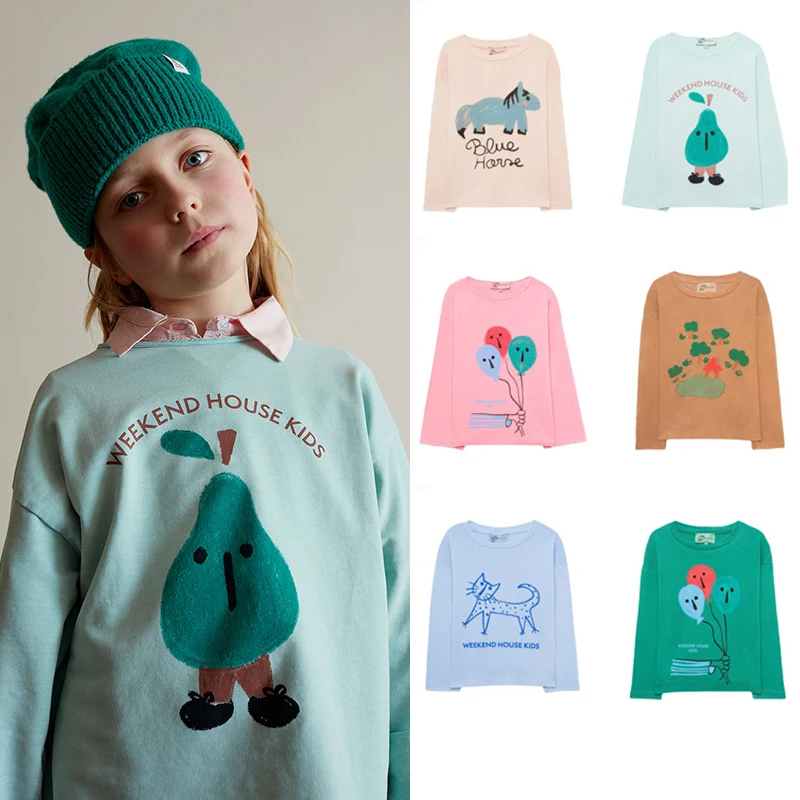 

kids long-sleeved T-shirt Weekendhouse Autumn Winter girls clothes Cotton T Shirt Cartoon Toddler Fashion Tops boy t-shirt