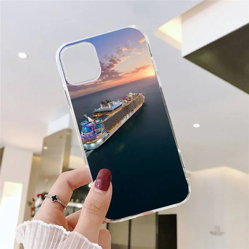 

Luxury cruise ship at sea Phone Case Transparent soft For iphone 5 5s 5c se 6 6s 7 8 11 12 plus mini x xs xr pro max