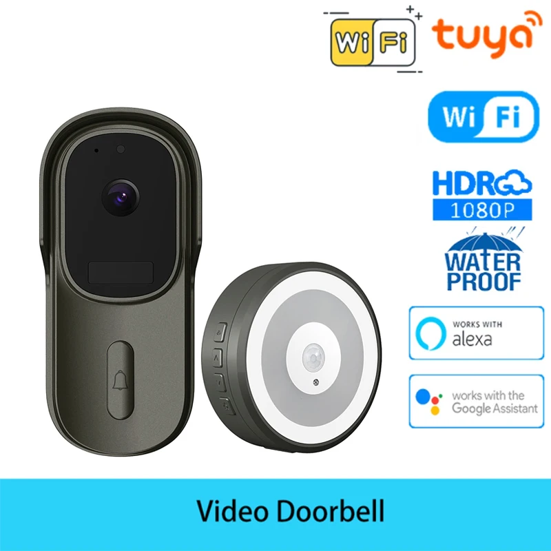 

Звонок дверной беспроводной с Wi-Fi и ИК-подсветкой, 1080P