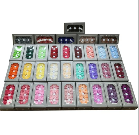 

8pcs 4 Cm Preserved Eternal Roses Heads In box High Quality Dry Natural Fresh Flowers Forever Rose Gift Box