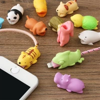 cute earphone cable bite animals protector for iphone charging cord usb cable winder organizer buddies cartoon phone accessory