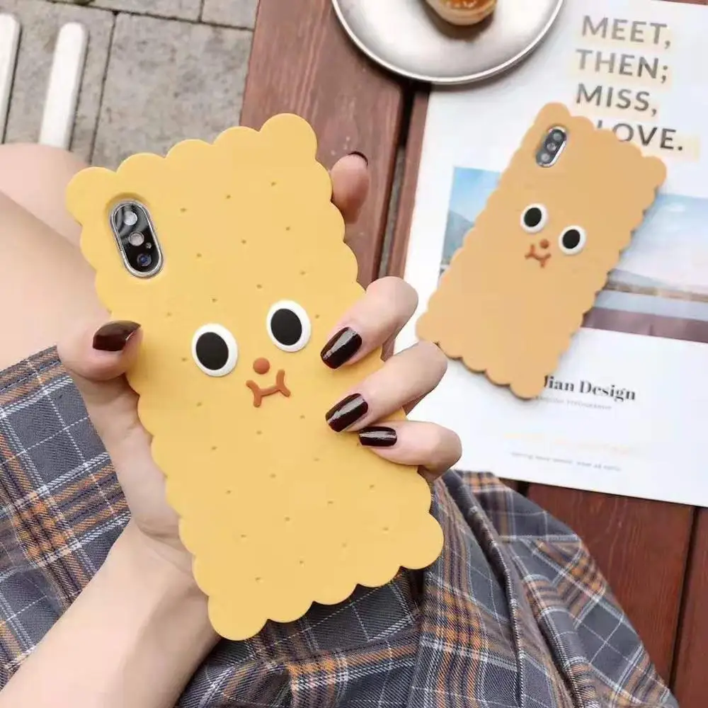 Funny 3D Cookies phone case for iphone 11 pro Max XR XS MAX X soft silicone big eyes capa cover 7 8 6s 6 plus coque |