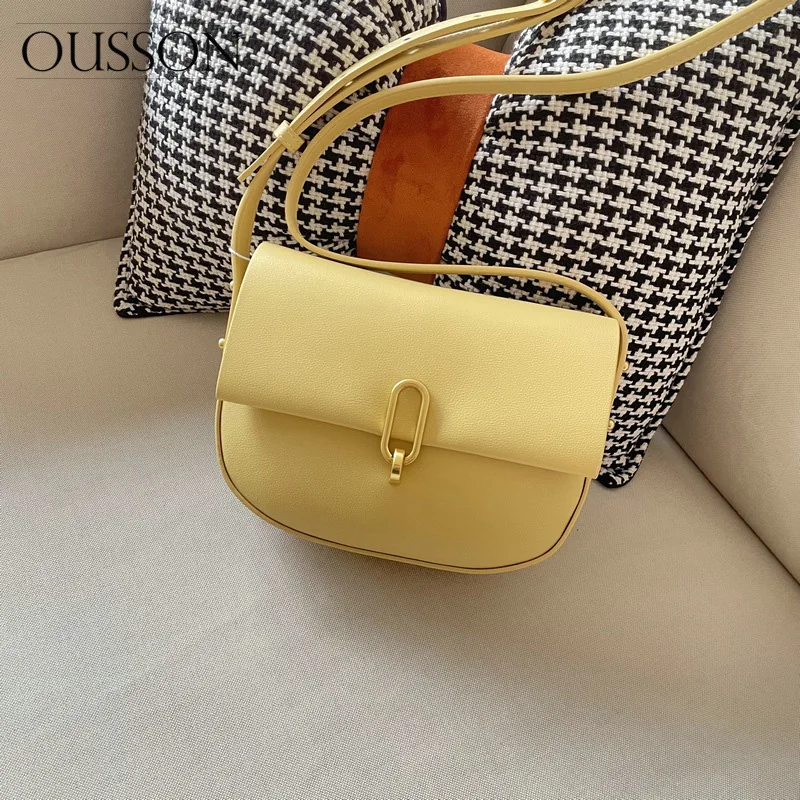 

OUSSON 2021 New Design Small Square Leather Crossbody Bag Exquisite Female Retro Shoulder Bag For Women