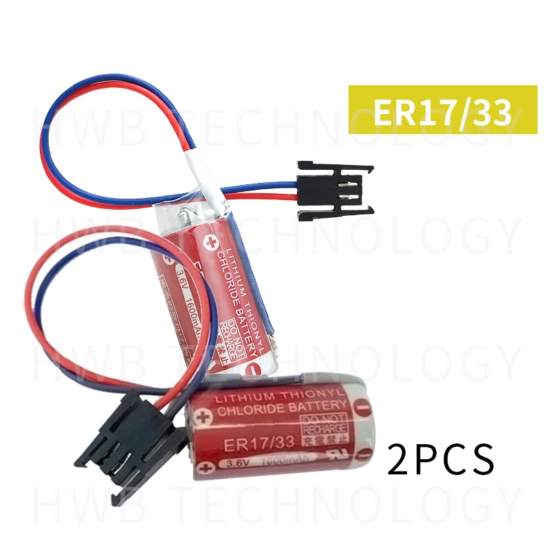 Литиевые батареи 2 шт. для Maxell ER17/33 3 6 В 1600 мАч 2/3A 17330 PLC с черным разъемом|Батарейки|