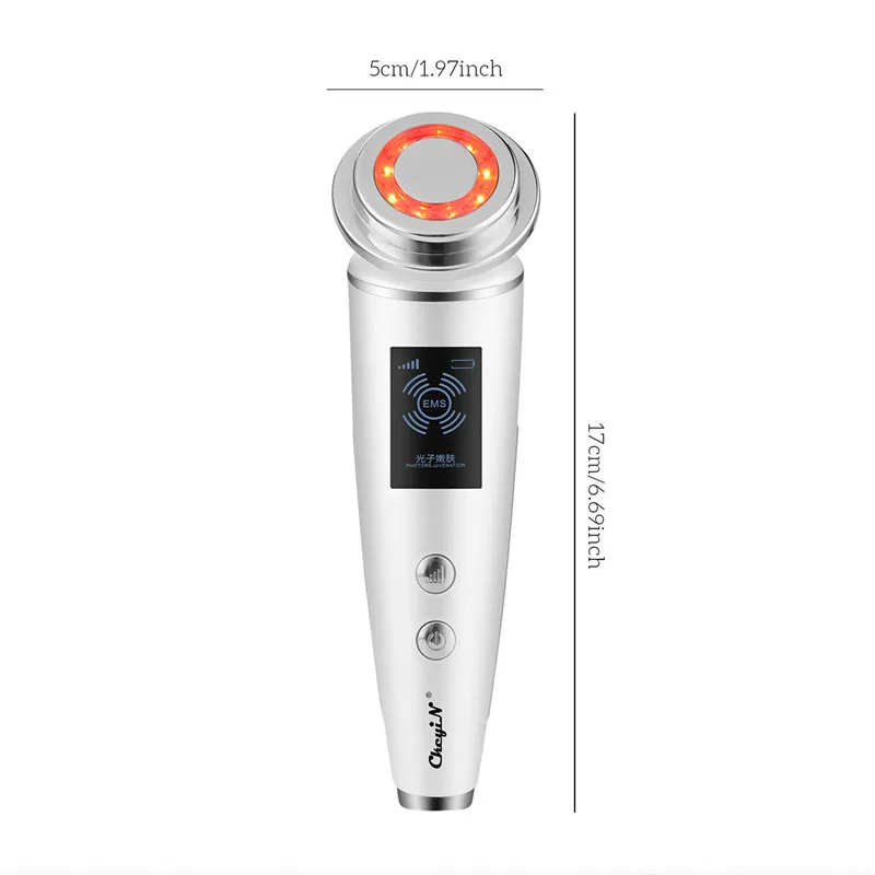 

CkeyiN LED Photon Skin Care Beauty Massager EMS Facial Lifting Wrinkle Remover Face Pore Deep Cleansing V Face Shaping Roller
