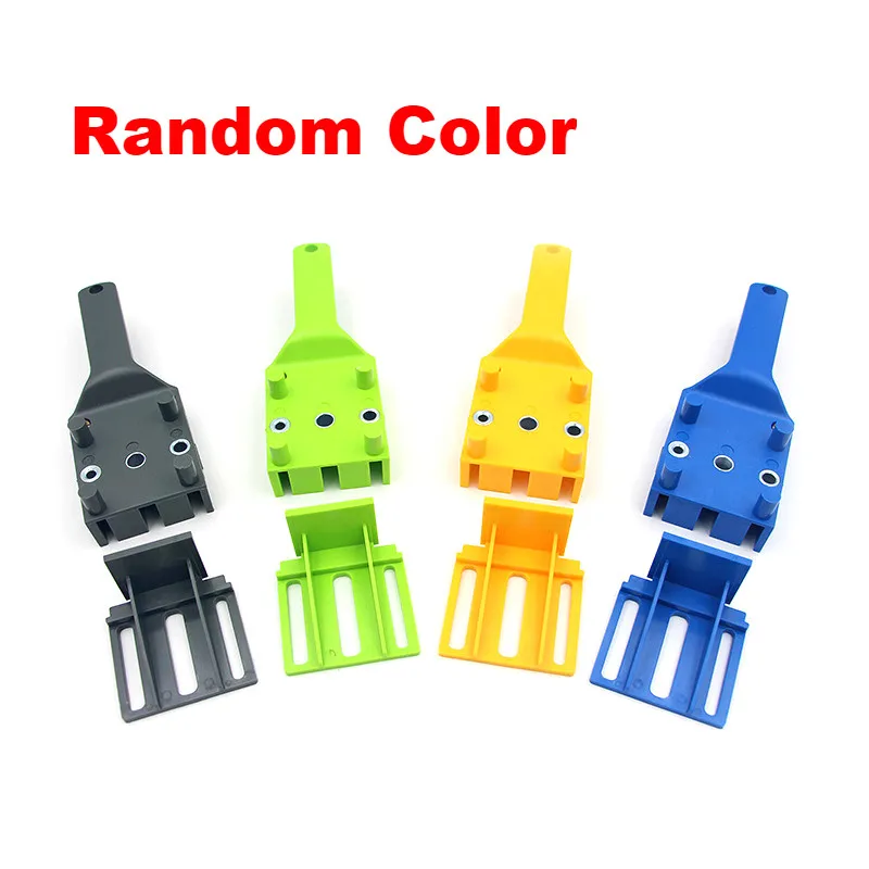 

Quick Wood Doweling Jig ABS Plastic Handheld Pocket Hole Jig System 6/8/10mm Drill Bit Hole Puncher For Carpentry Dowel Joints