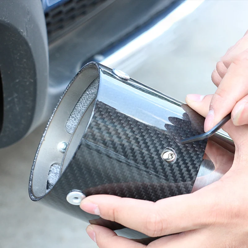 Настоящий углерод глушитель для автомобиля наружное украшение Стайлинг