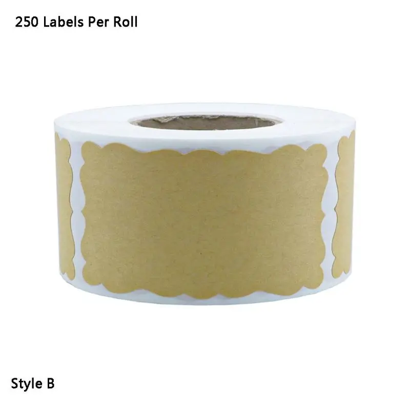

250pcs/roll DIY Blank Kraft Label Handmade Baking Seal Stickers Gift Tag for DIY Jar