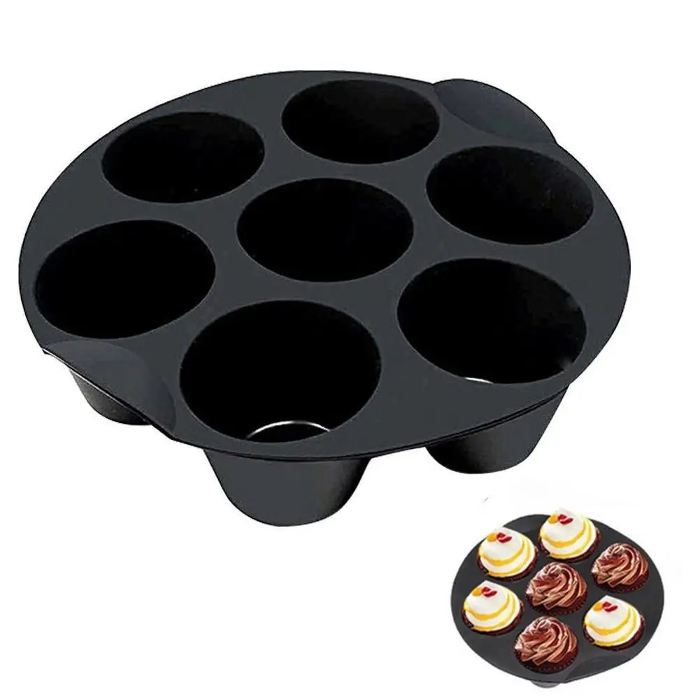 

18cm/21cm Silicone Air Fryer Molds Cupcake Cake Muffin Pans Baking Cups Cake E0R6