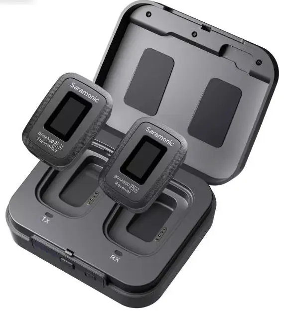 구매 Saramonic Blink500 Pro Blink 500 초소형 2.4G Hz DSLR 카메라 스마트 폰용 듀얼 채널 무선 라 발리에 옷깃 마이크