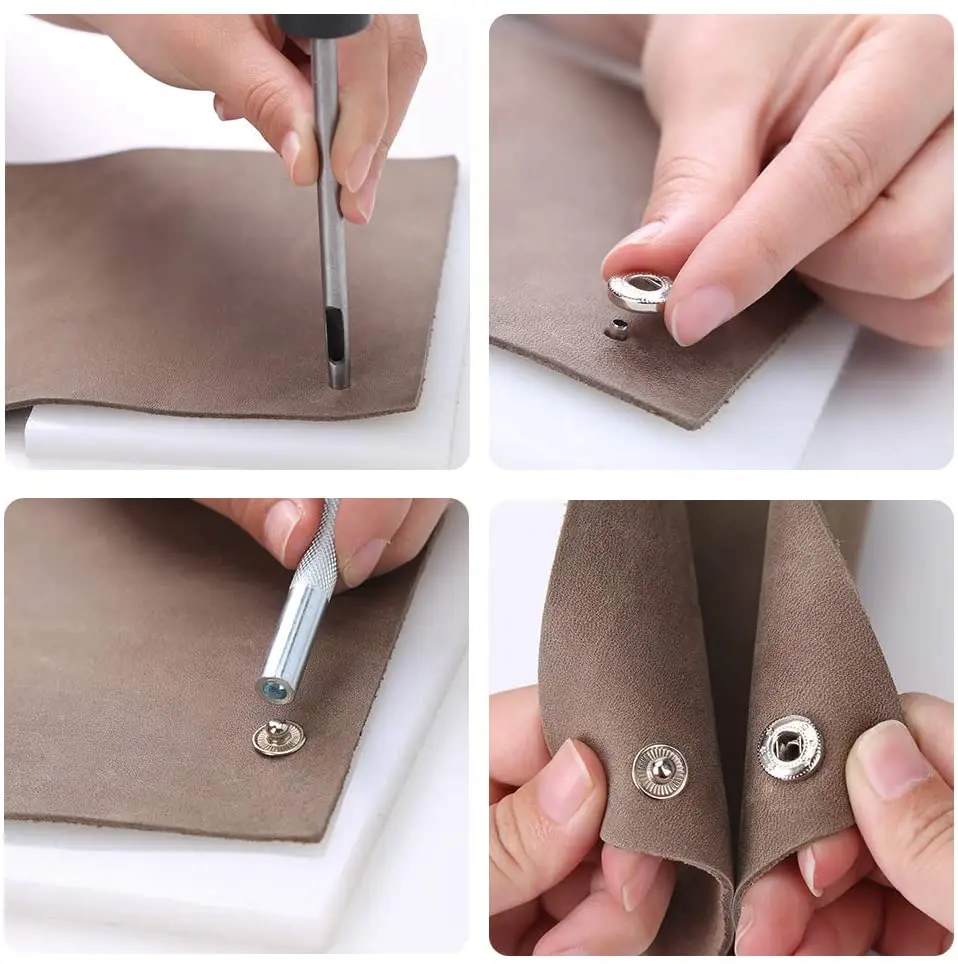 LMDZ Комплект для кожевенного ремесла Рабочие инструменты и материалы с вощеным швейным нитям, иголками и алыми.