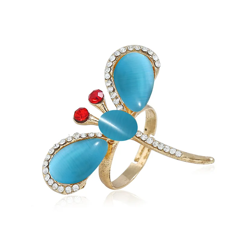 Корейское насекомое стрекоза кольца кристалл горный хрусталь свадебное кольцо