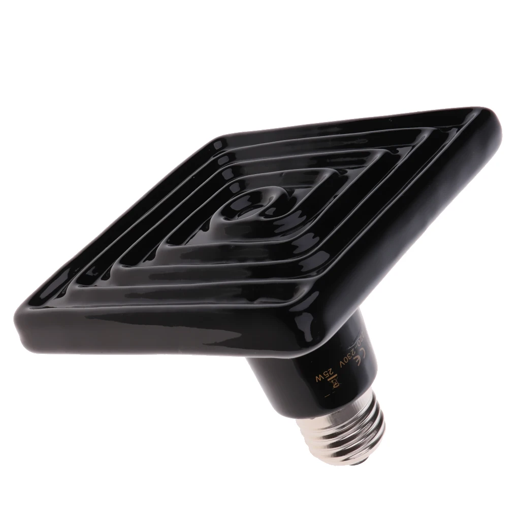

E27 квадратный Форма для разведения рептилий лампа излучателя тепла инфракрасная лампа дневного света 25W/50W/75W