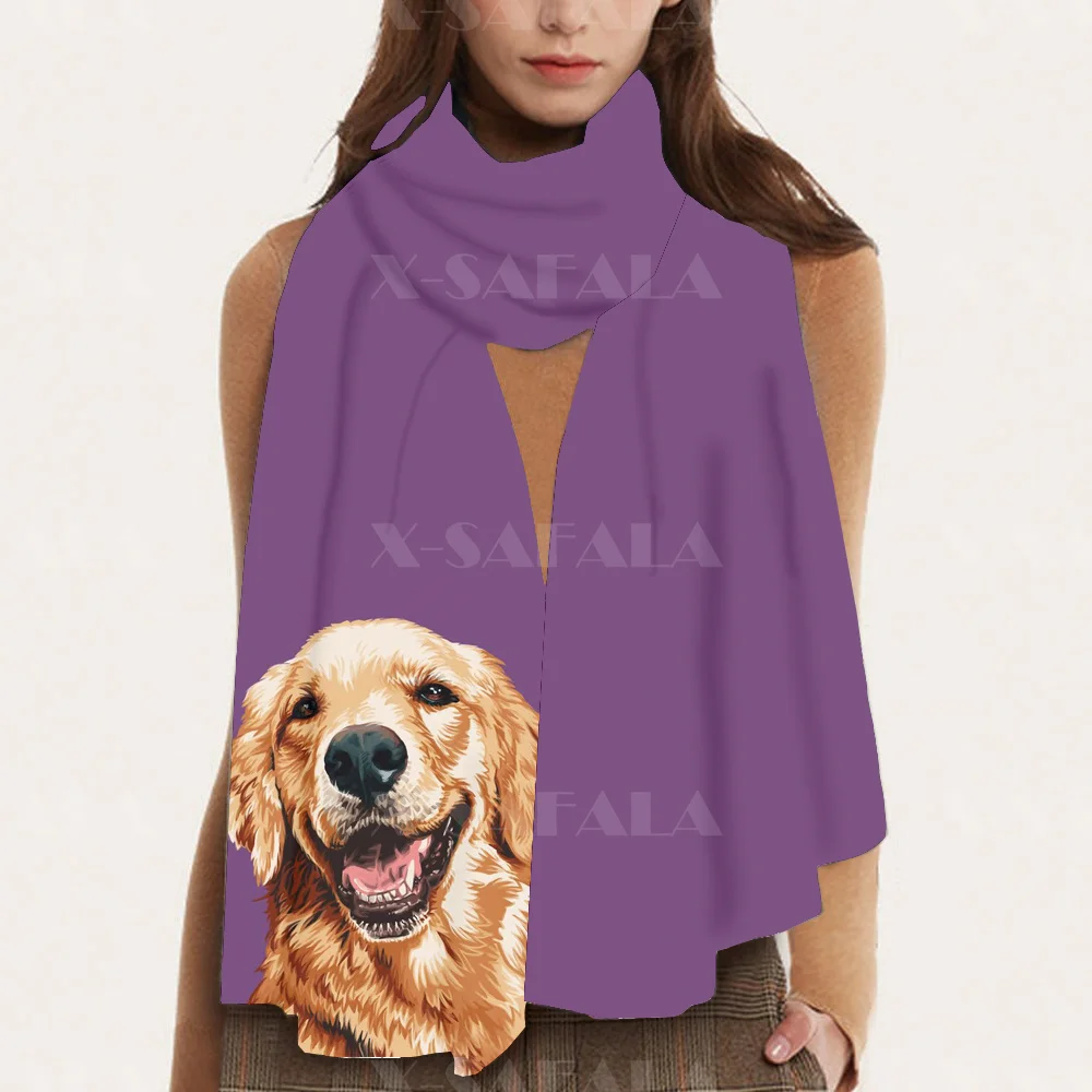 

Keep Your Warm Cute Funny Dog Face Shawl Gift Winter Scarf Female Bristled Cashmere Thick Scarves Long Pashmina Neckerchief-6