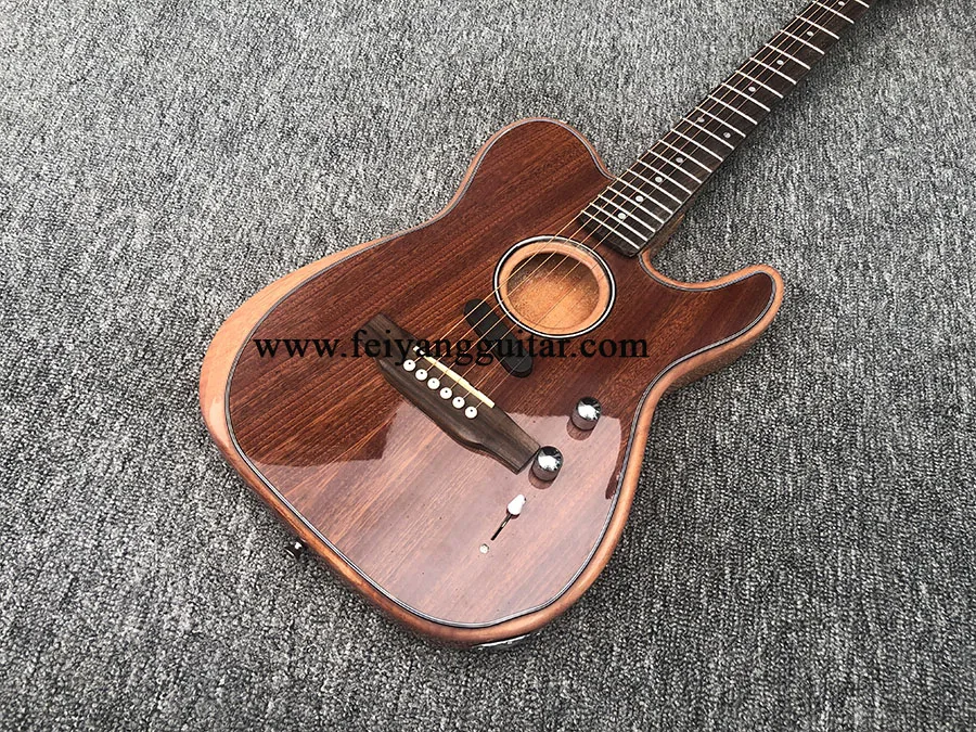 fabrik direkt verkäufe 6 string elektrische gitarre akustische gitarre dual zweck gitarre rose holz griffbrett rose holz brücke po free