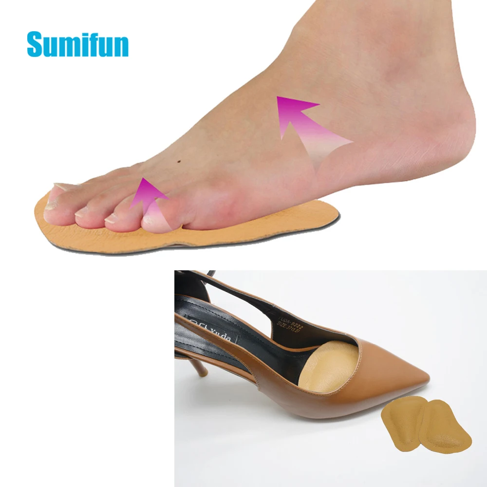 

2pcs Orthotic Insole Half Yard Pad High-heeled Shoes leather Cushion Pad Foot Care Tools Metatarsal Toe Support Z28001