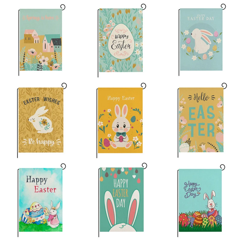 

Easter Garden Flag Outdoor Decorative Flowers Birds Yard Flag Banners for Holidays No flagpole