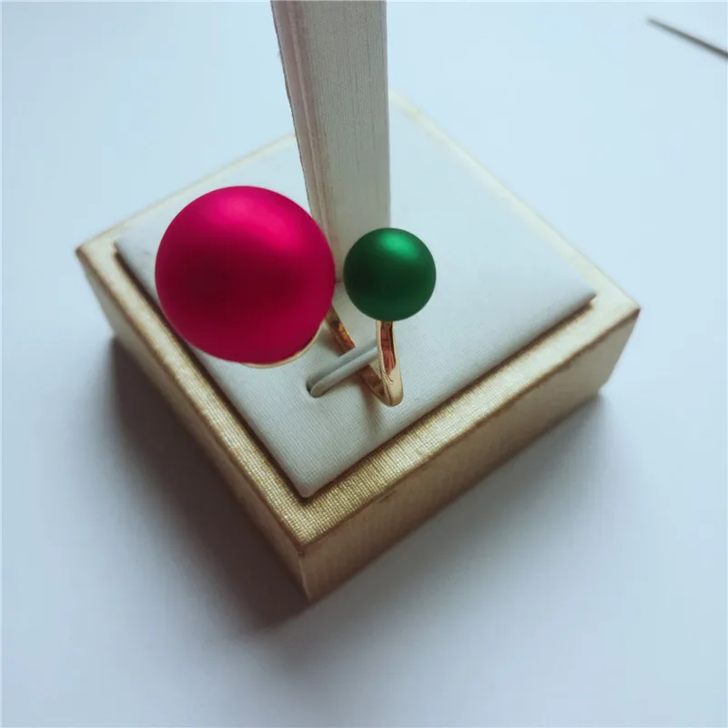 Корейский Новый Рождественский подарок красный зеленый жемчуг кольцо для Бала