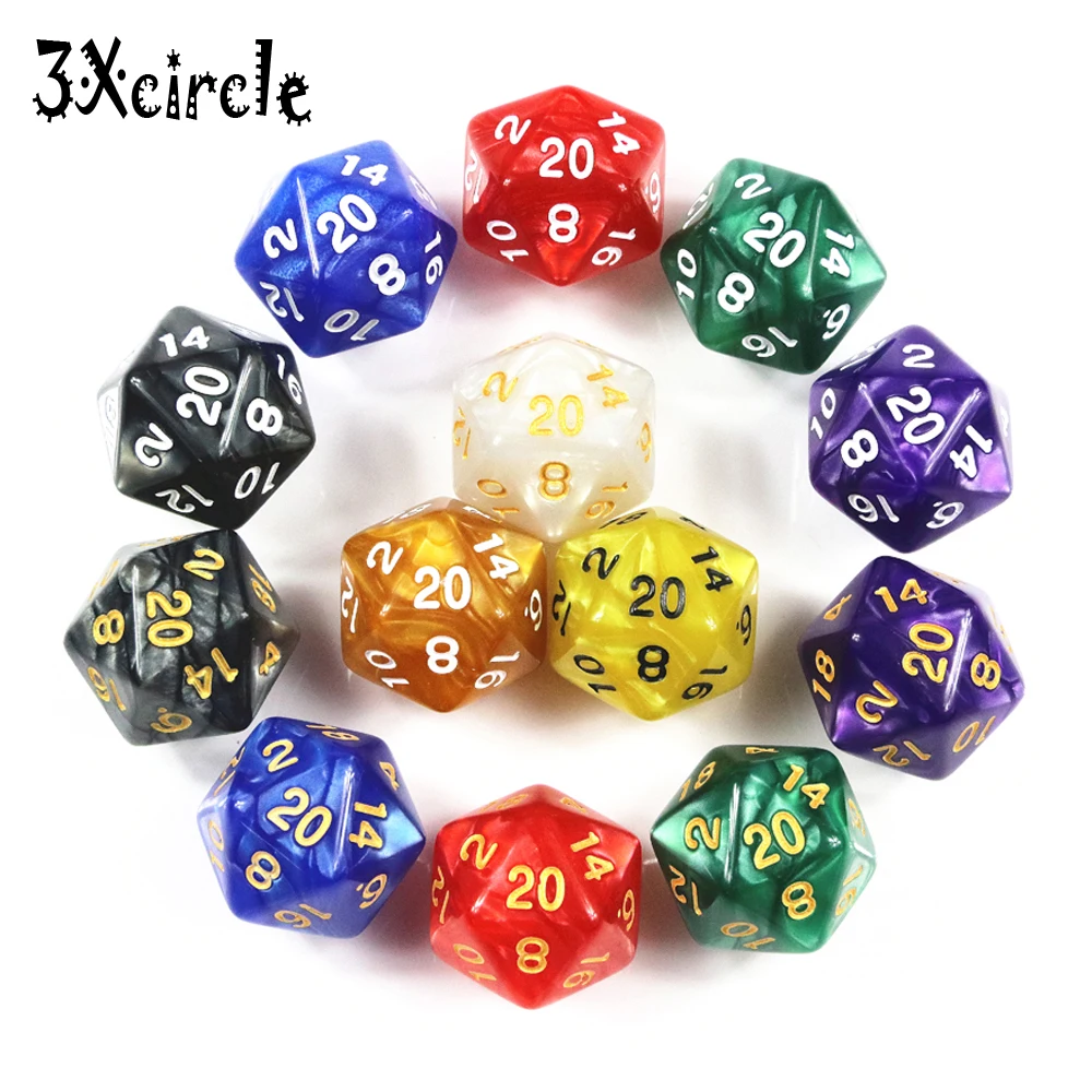 Высокое качество 10 шт TRPG перламутровый эффект D20 игральные кости для DnD 20