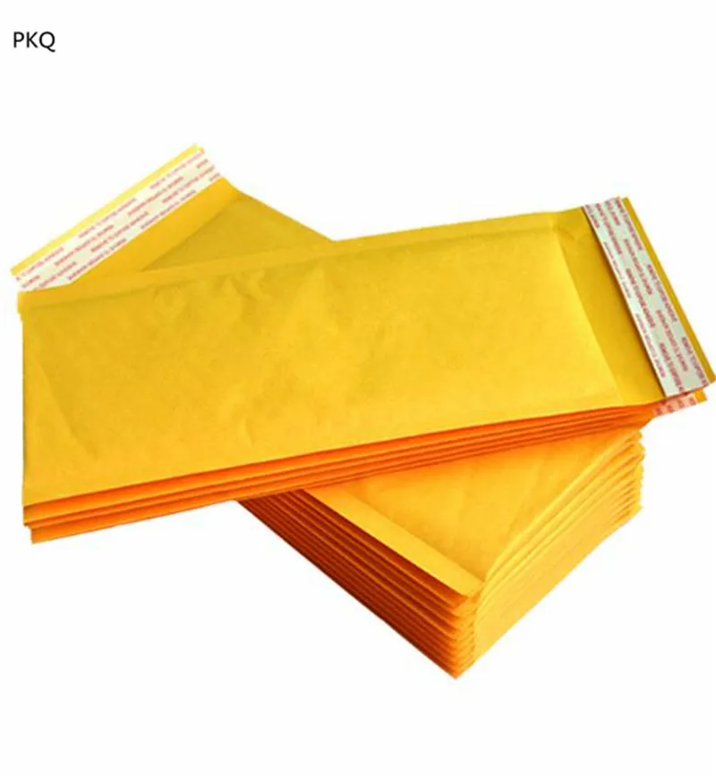 30pcs Yellow Kraft Paper Bubble Shipping bag For Postal Bag Self Adhesive Padded Envelopes kraft bubble mailer | Канцтовары для