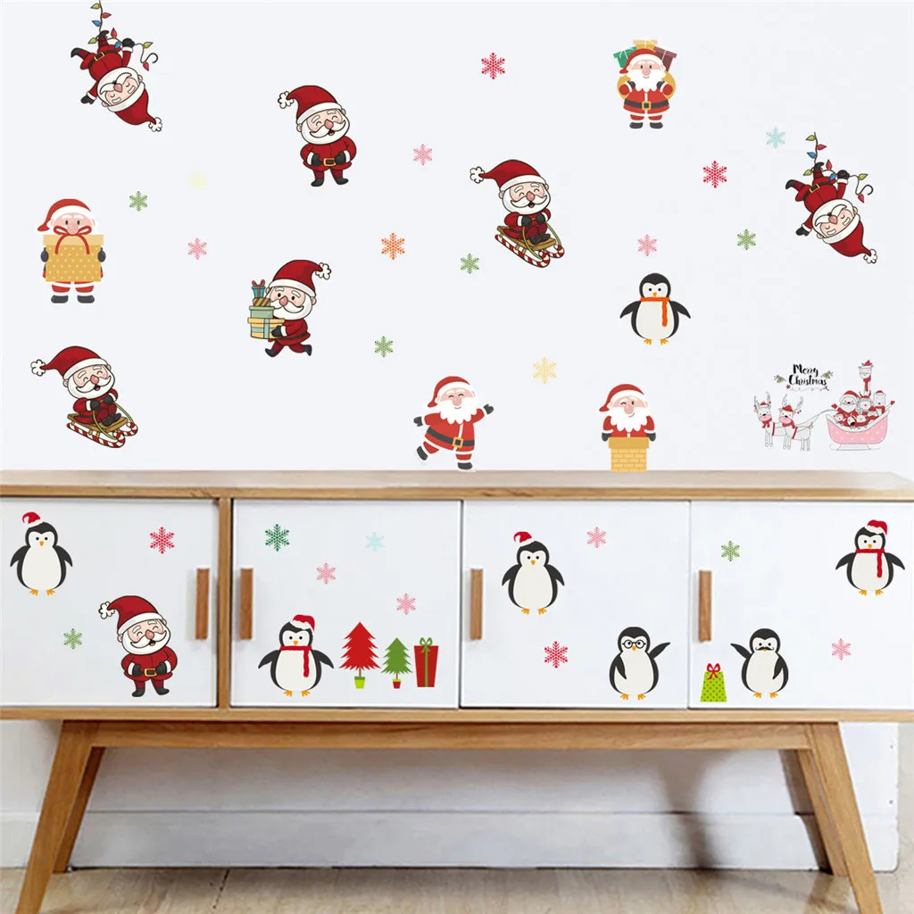 Наклейки на окна Рождественские декоративные наклейки сделай сам