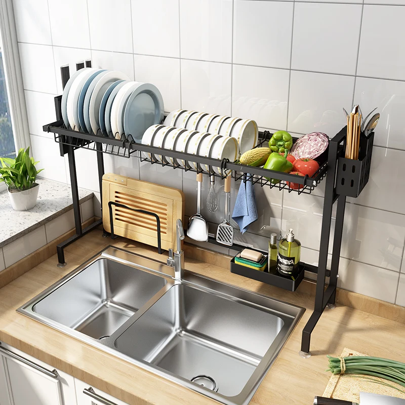 

Sink above the shelf sink sink stainless steel dish rack drain rack pool storage rack kitchen supplies dish chopsticks