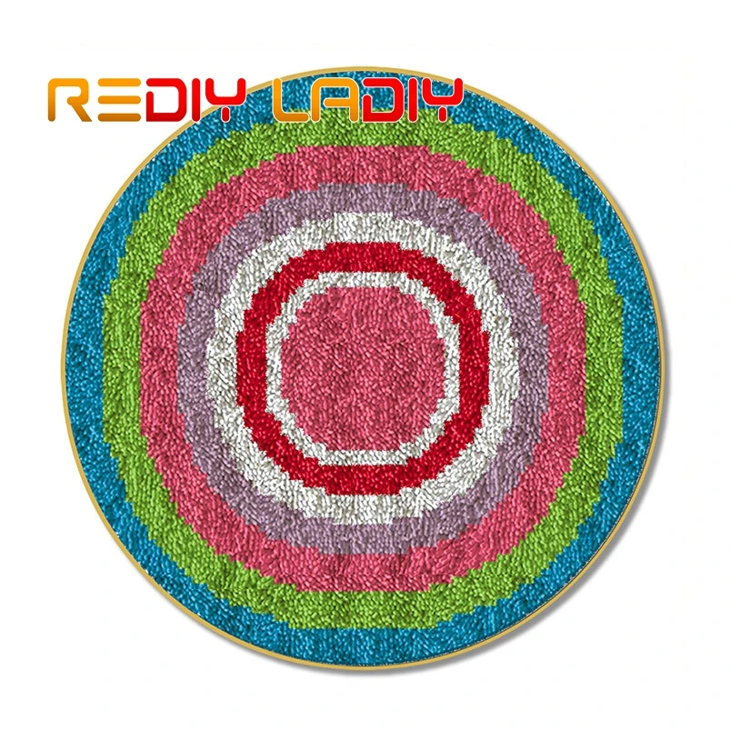 

Крючок с защелкой, цветной ковер с мандалой, вязаный крючком ковер, акриловый холщовый коврик с ярким принтом, крючком, гобелен с защелкой, н...