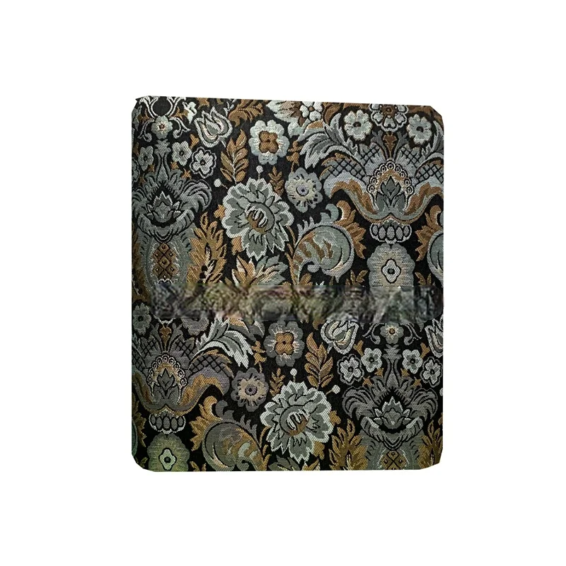 

European and American retro cashew flower gold silk three-dimensional relief yarn-dyed jacquard suit jacket brocade fabric