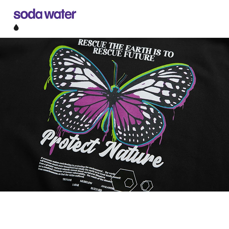 

SODAWATER Cute Sweatshirts For Woman 2020 Black Butterfly Printed Sweatshirt Woman BF Style Oversized Sweatshirt Girl 1370W