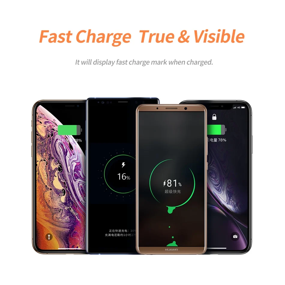 ROCK QC3.0 power Bank 18 Вт PD type C 10000 мАч внешний мини-аккумулятор светодиодный дисплей USB Быстрая Зарядка power bank для iphone 8 X