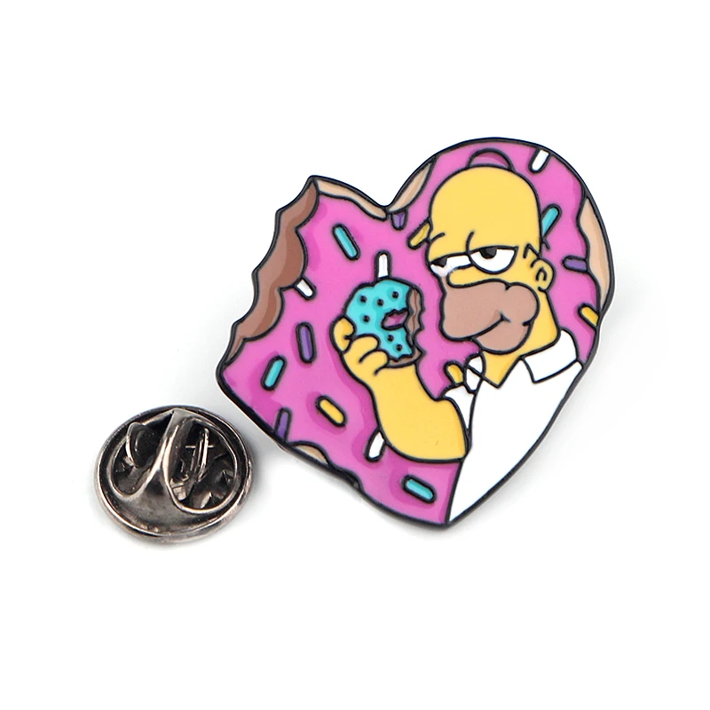 Homegaga значки с героями мультфильмов металлические броши забавные пончики булавки