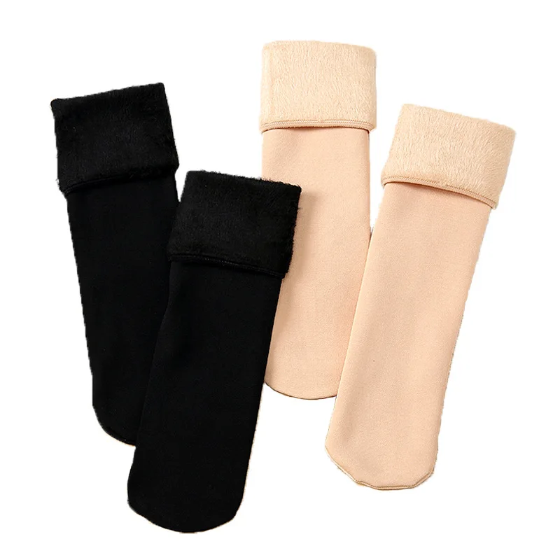 

2021 Winter Warmer Women Thicken Thermal Wool Cashmere Snow Socks Seamless Velvet Boots Floor Sleeping Socks For Womens
