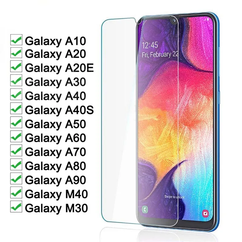 Защитное стекло 9H для Samsung Galaxy A50 A20E A30 A40 A40S A10 A20 E A51 A71 A31 A41 A 50 30 закаленное защиты